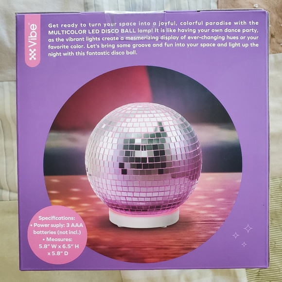 NIB Vibe Multicolor LED Disco‎ Ball Battery Operated - Picture 3 of 7